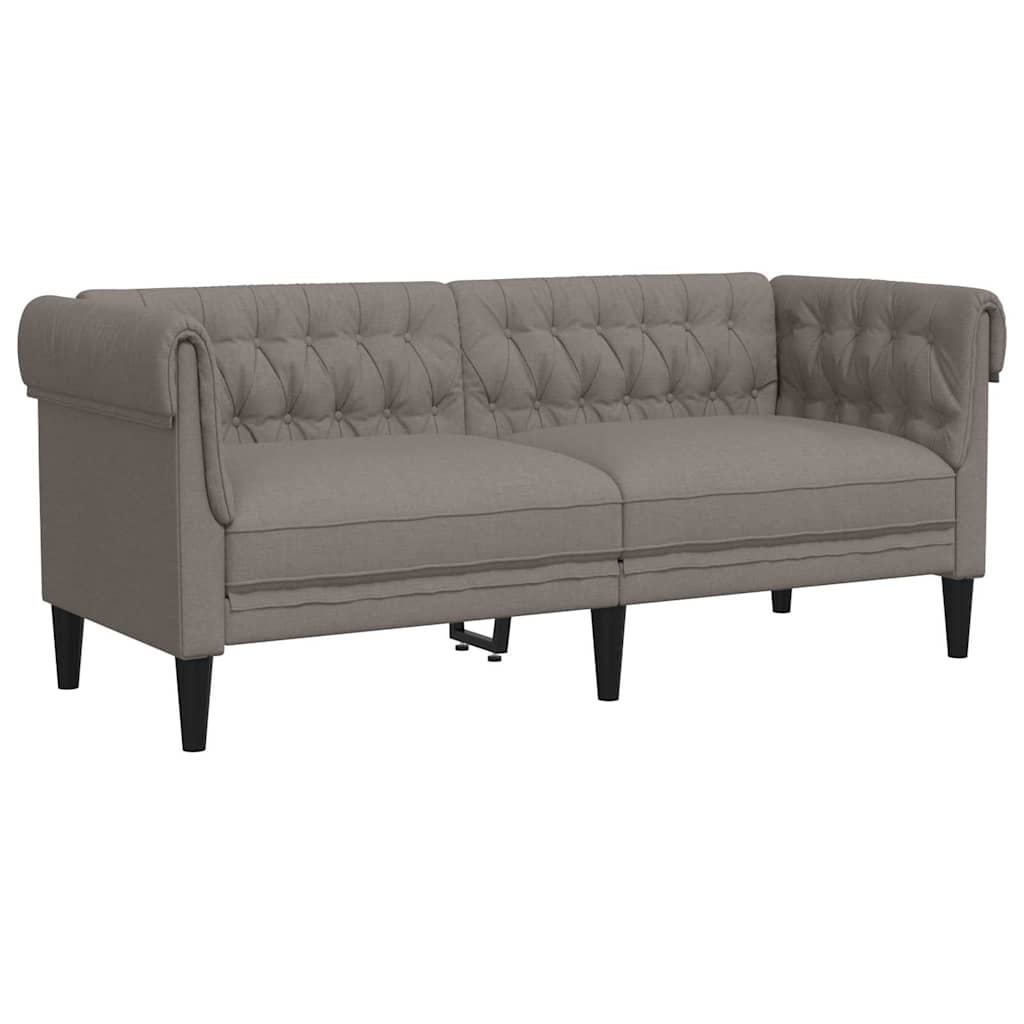 Καναπές Διθέσιος Chesterfield Taupe Υφασμάτινος