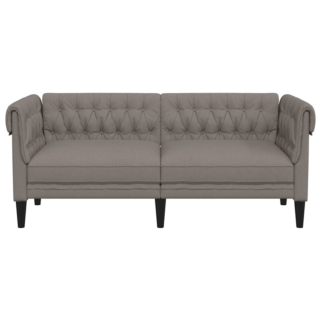 Καναπές Διθέσιος Chesterfield Taupe Υφασμάτινος