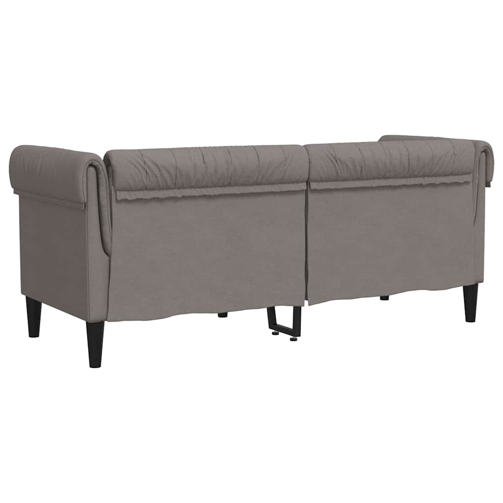 Καναπές Διθέσιος Chesterfield Taupe Υφασμάτινος