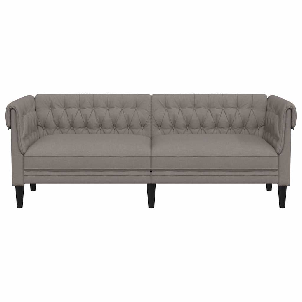 Καναπές Τριθέσιος Chesterfield Taupe Υφασμάτινος