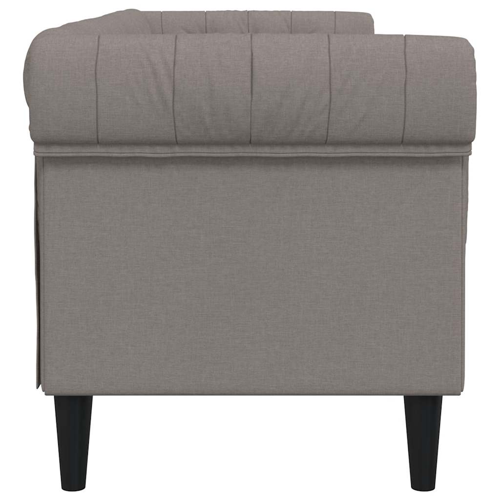 Καναπές Τριθέσιος Chesterfield Taupe Υφασμάτινος