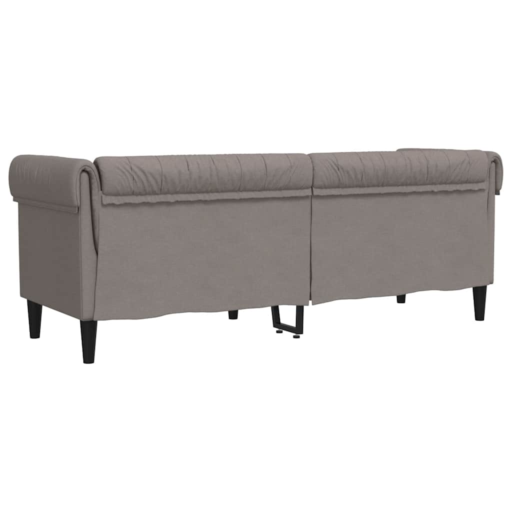 Καναπές Τριθέσιος Chesterfield Taupe Υφασμάτινος
