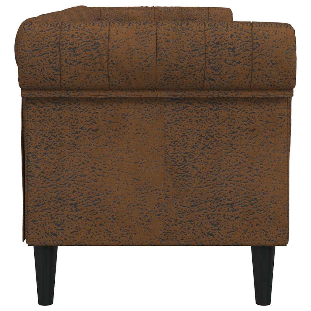 Καναπές Τριθέσιος Chesterfield Καφέ Υφασμάτινος