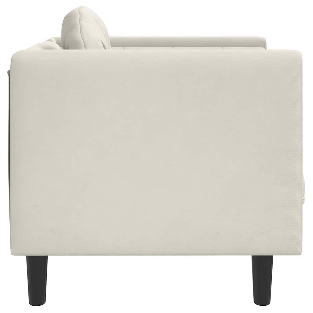 Πολυθρόνα Κρεμ Βελούδινη με Μαξιλάρι