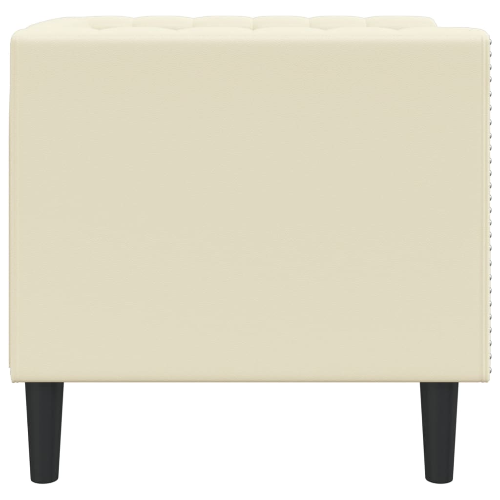 Καναπές Chesterfield Καρέκλα Cream Faux Leather