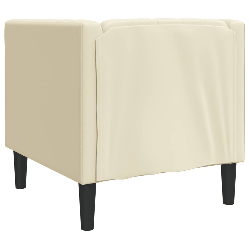 Καναπές Chesterfield Καρέκλα Cream Faux Leather