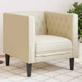 Καναπές Chesterfield Καρέκλα Cream Faux Leather