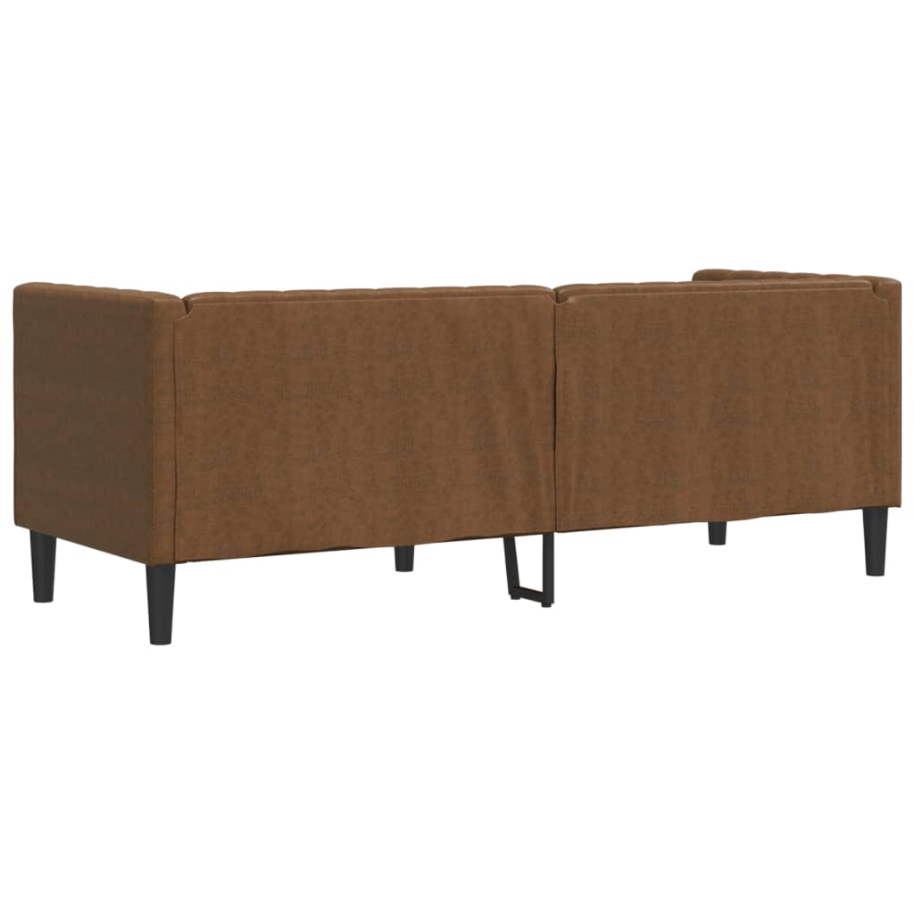 Καναπές Chesterfield 3θέσιος Καφέ δέρμα Faux Suede Brown