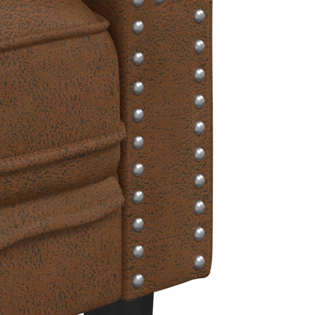 Καναπές Chesterfield 3θέσιος Καφέ δέρμα Faux Suede Brown