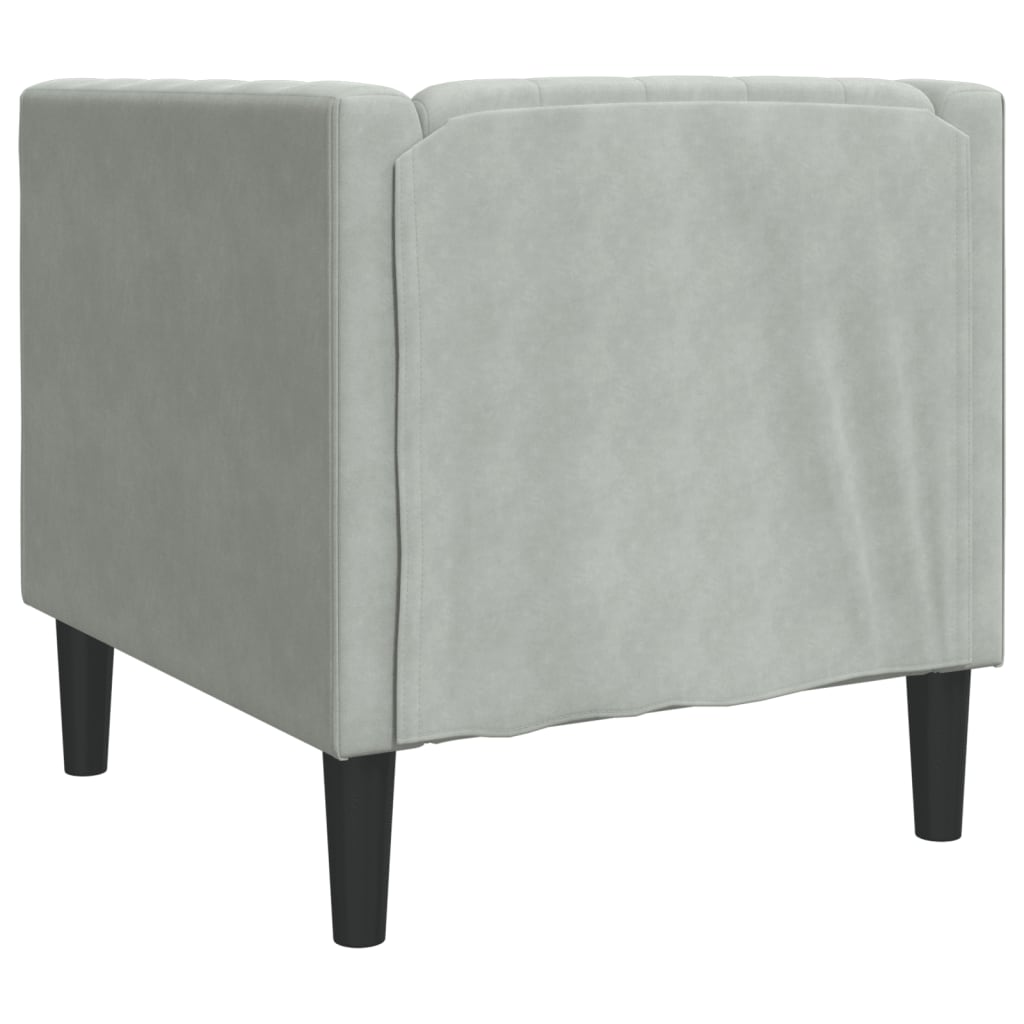 Πολυθρόνα Chesterfield Ανοιχτό Γκρι Βελούδινη