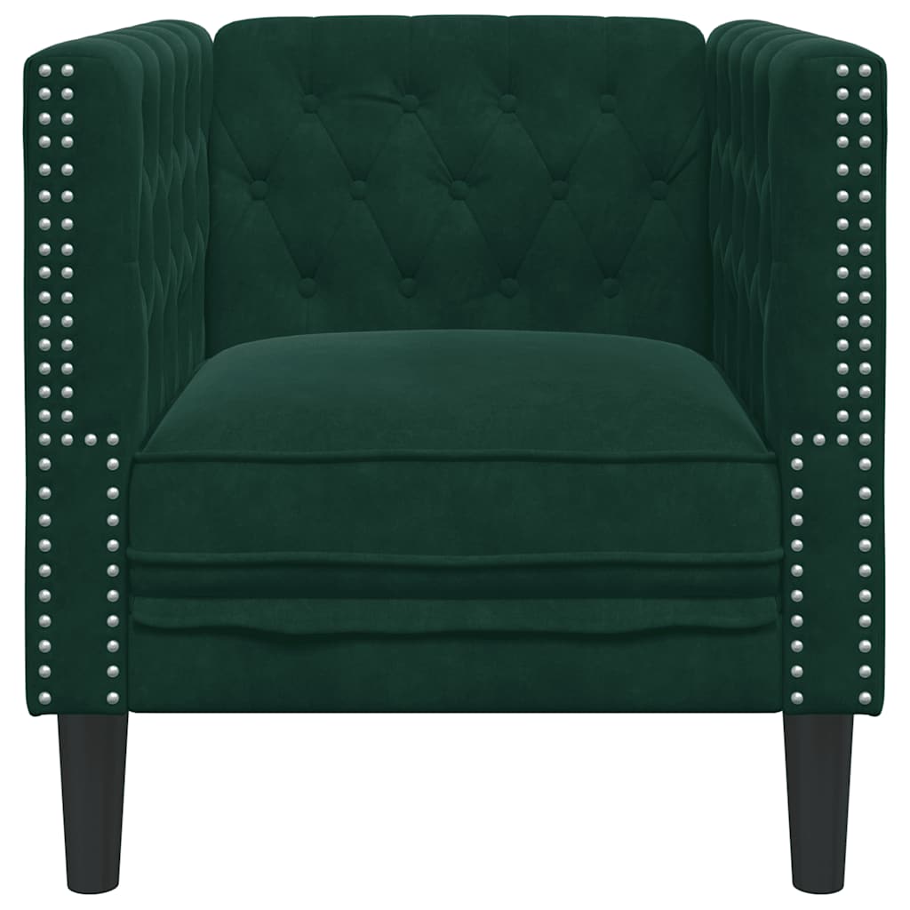 Καναπές Chesterfield καρέκλα σκούρο πράσινο βελούδο