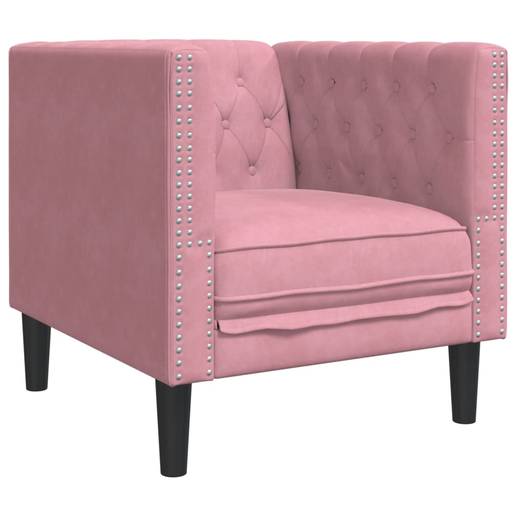 Πολυθρόνα Chesterfield Ροζ Βελούδινη