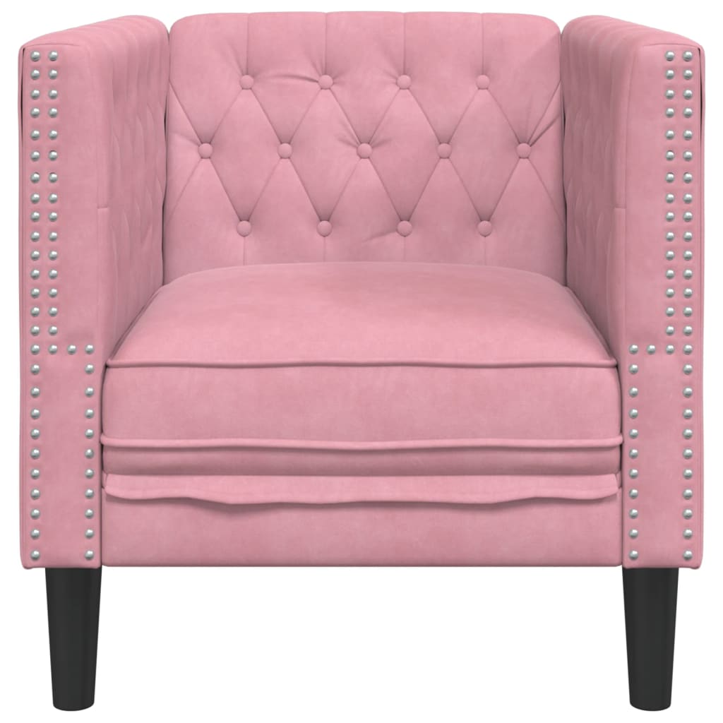 Πολυθρόνα Chesterfield Ροζ Βελούδινη