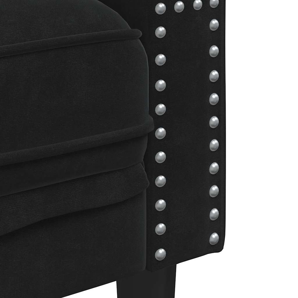 Πολυθρόνα Chesterfield Μαύρο Βελούδινη