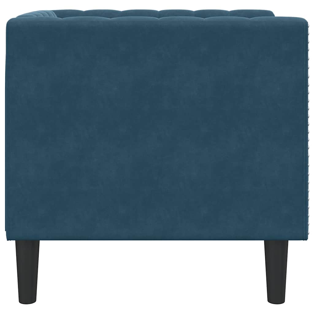 Πολυθρόνα Chesterfield Μπλε Βελούδινη