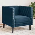 Πολυθρόνα Chesterfield Μπλε Βελούδινη