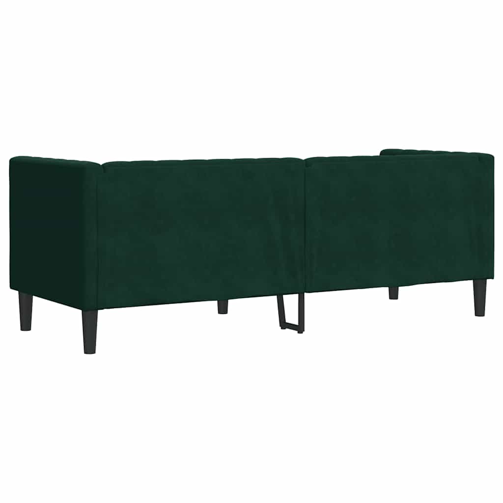 Καναπές Τριθέσιος Chesterfield + Στηρίγματα Σκ. Πράσινο Βελούδο