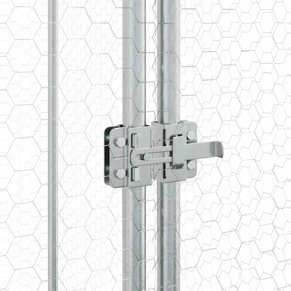 Κοτέτσι - Κλουβί Ασημί 200x100x190 εκ. από Γαλβανισμένο Χάλυβα