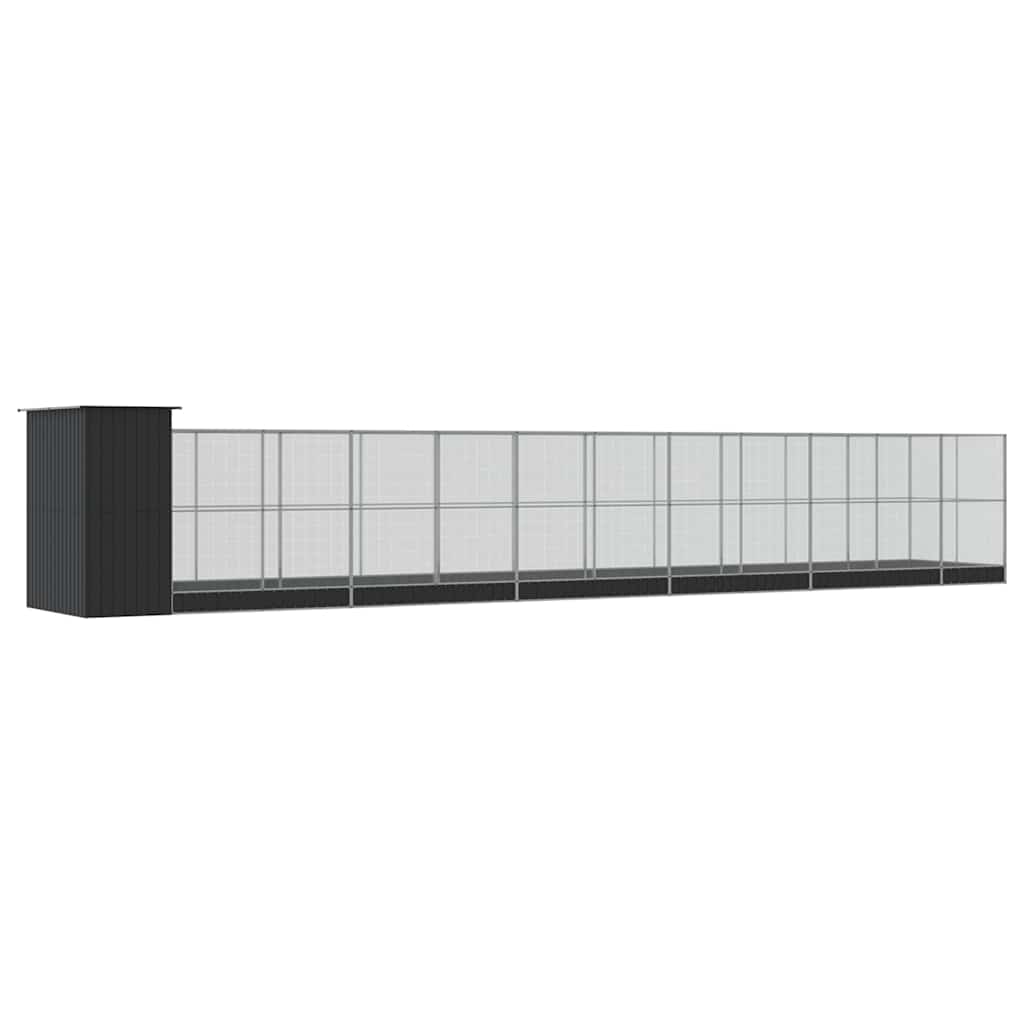 Κλουβί με Επέκταση Ασημένιο 1244x203x216 εκ. Ατσάλινο
