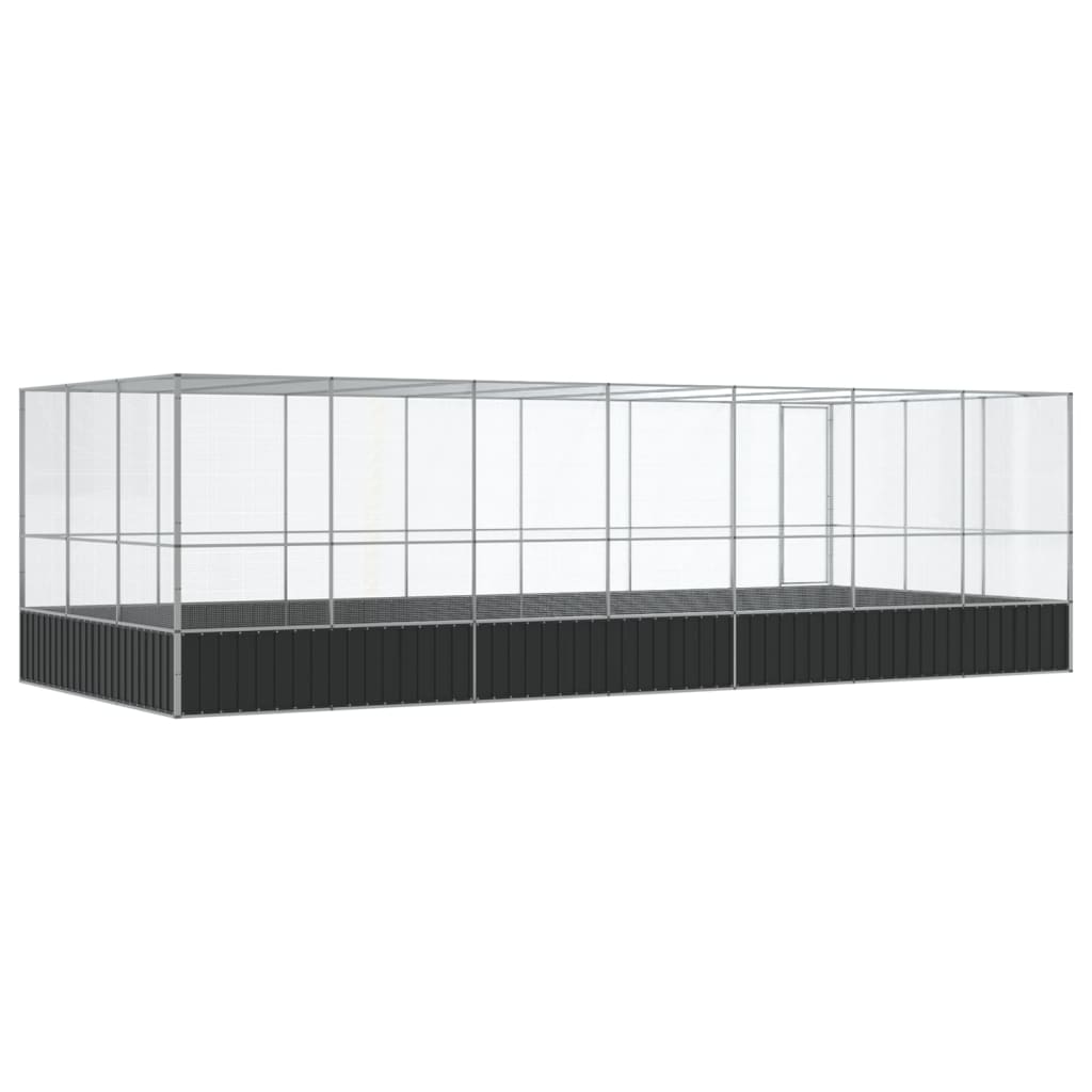 Κλουβί με Επέκταση Ασημένιο 725x307x212 εκ. Ατσάλινο