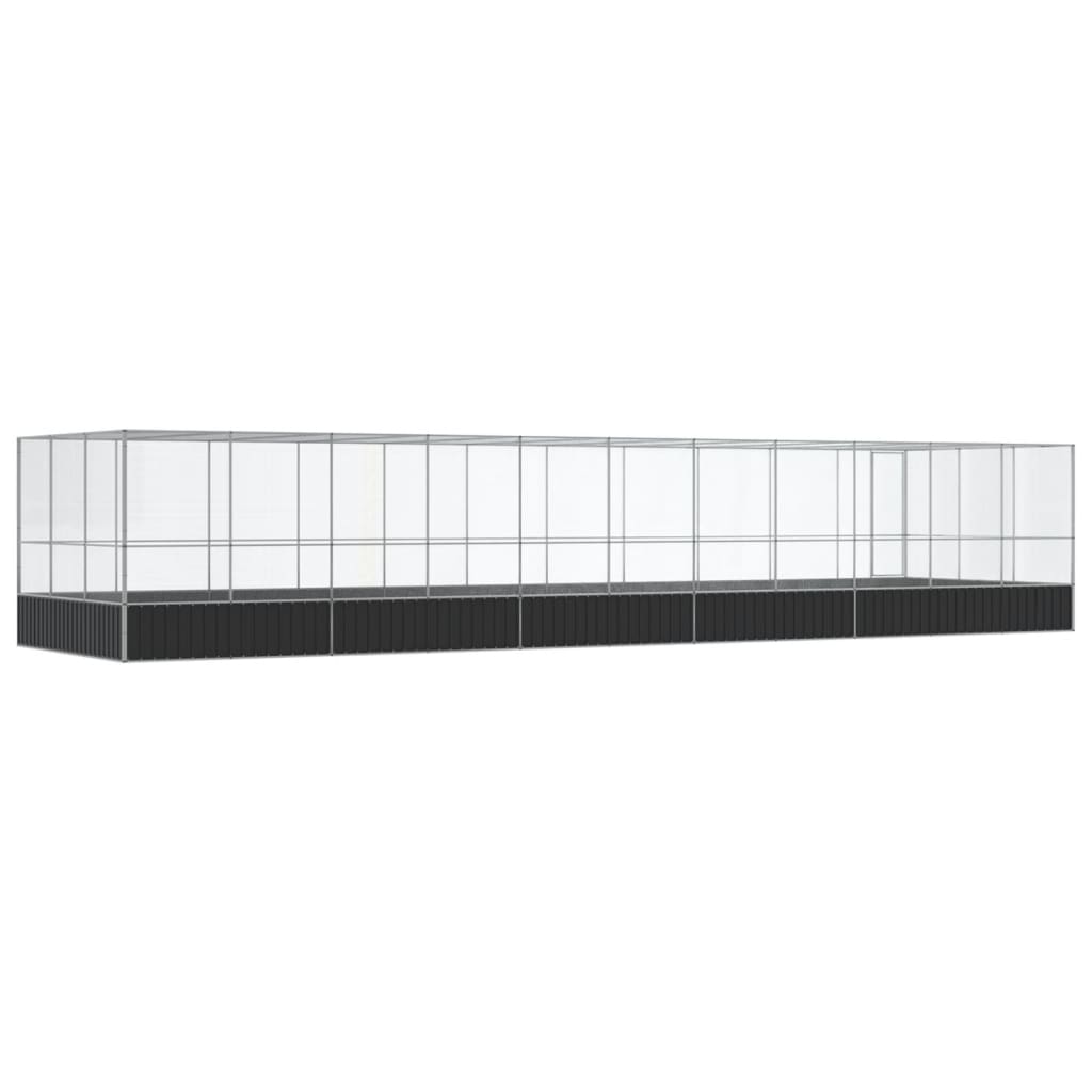 Κλουβί με Επέκταση Ασημένιο 1139x307x212 εκ. Ατσάλινο