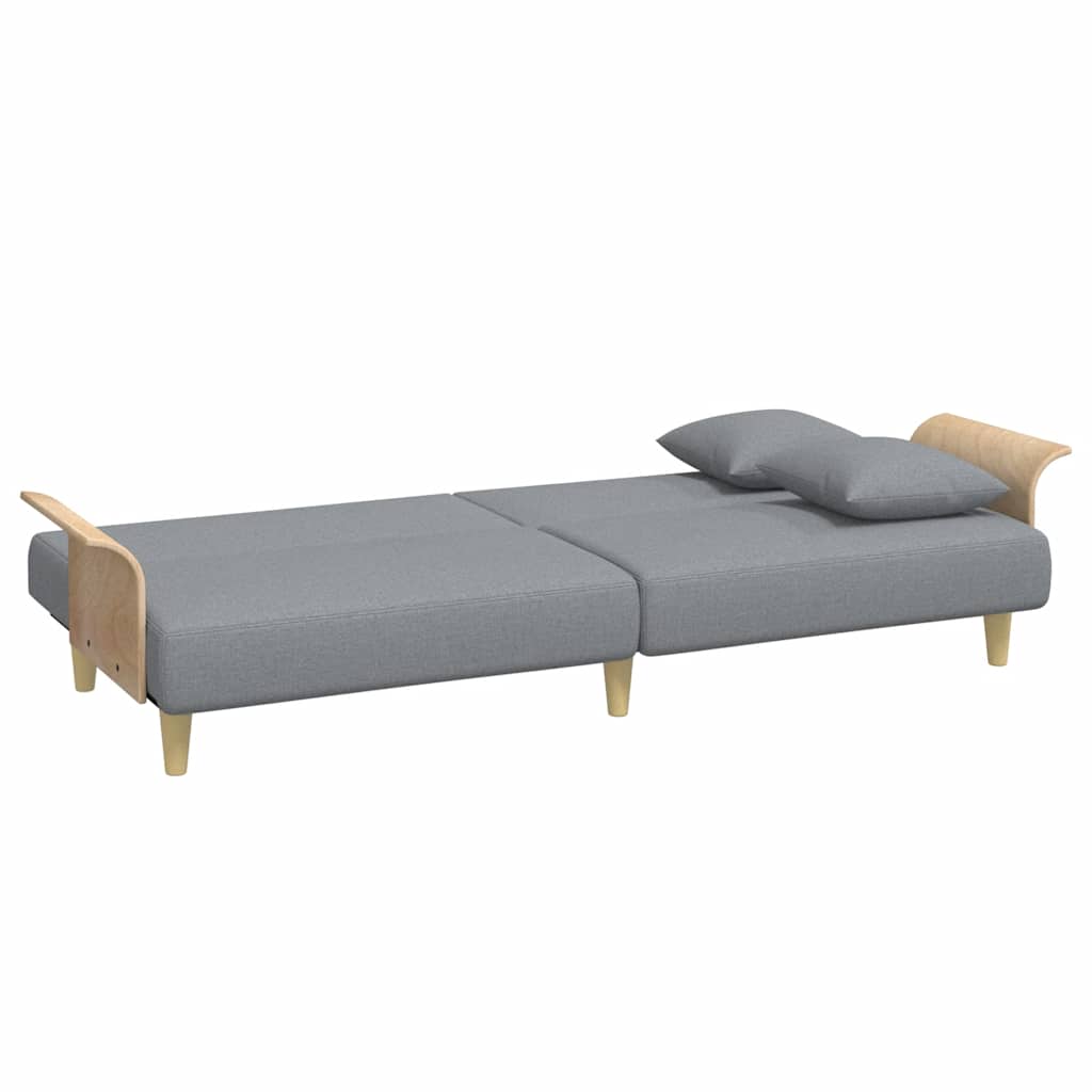 Καναπές Κρεβάτι Διθέσιος Αν. Γκρι Βελούδινος Μαξιλάρια/Υποπόδιο