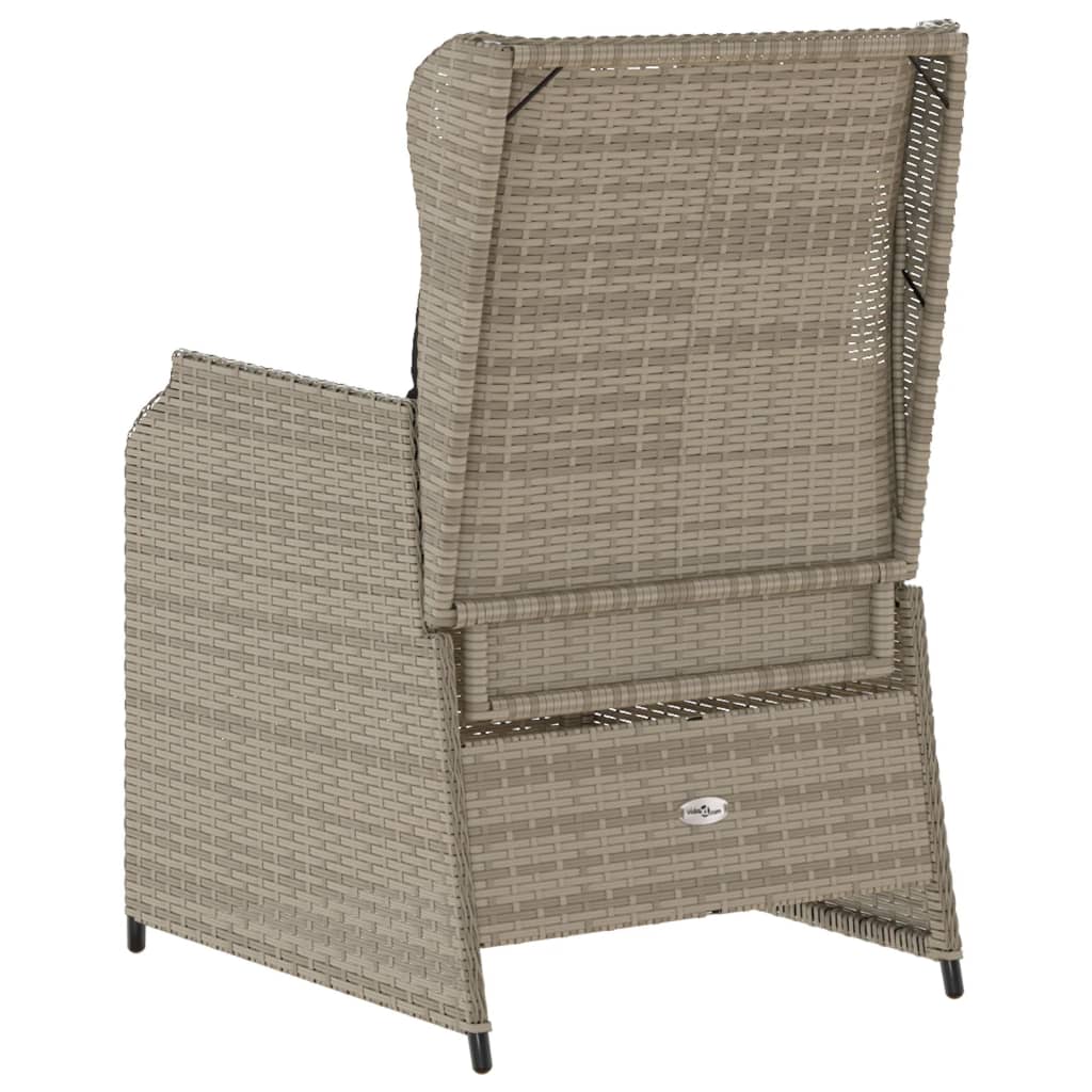 Καρέκλες Κήπου Ανακλ/νες 2 τεμ. Αν. Γκρι Συνθ. Ρατάν&Μαξιλάρια
