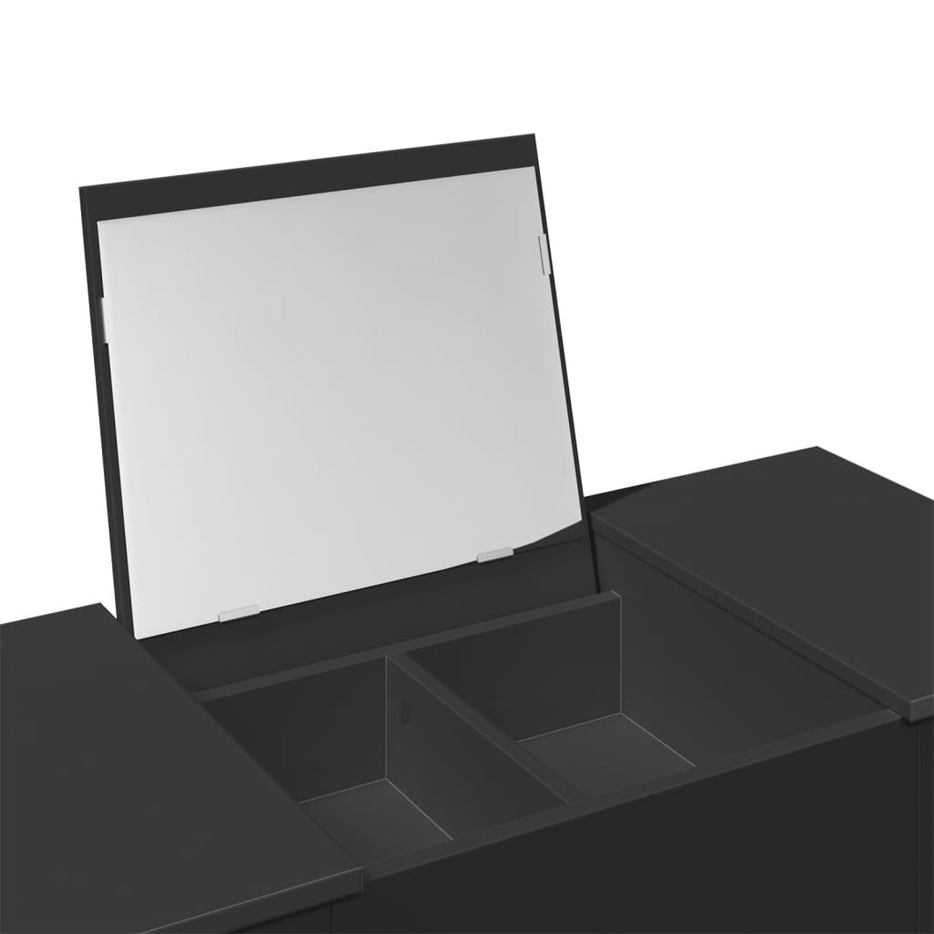 Μπουντουάρ με Καθρέφτη Μαύρο 100x45x76 εκ.