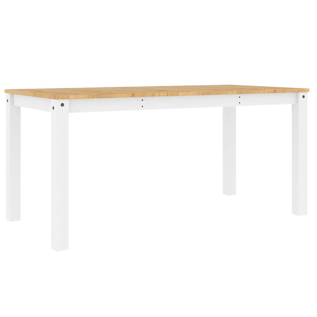 Τραπεζαρία PANAMA Λευκό 160 x 80 x 75 εκ. από Μασίφ Ξύλο Πεύκου