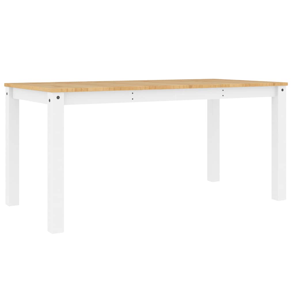 Τραπεζαρία PANAMA Λευκό 160 x 80 x 75 εκ. από Μασίφ Ξύλο Πεύκου