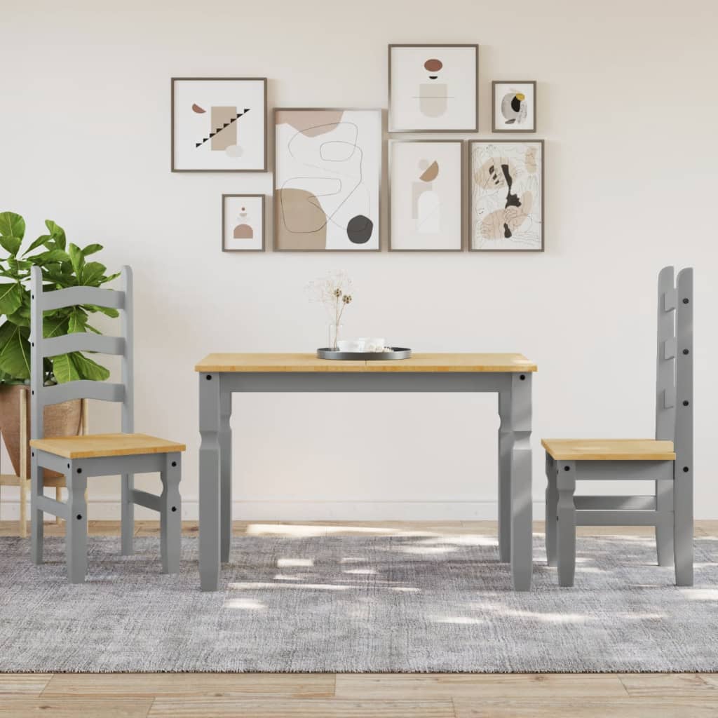 Τραπεζαρία Corona Γκρι 112 x 60 x 75 εκ. από Μασίφ Ξύλο Πεύκου