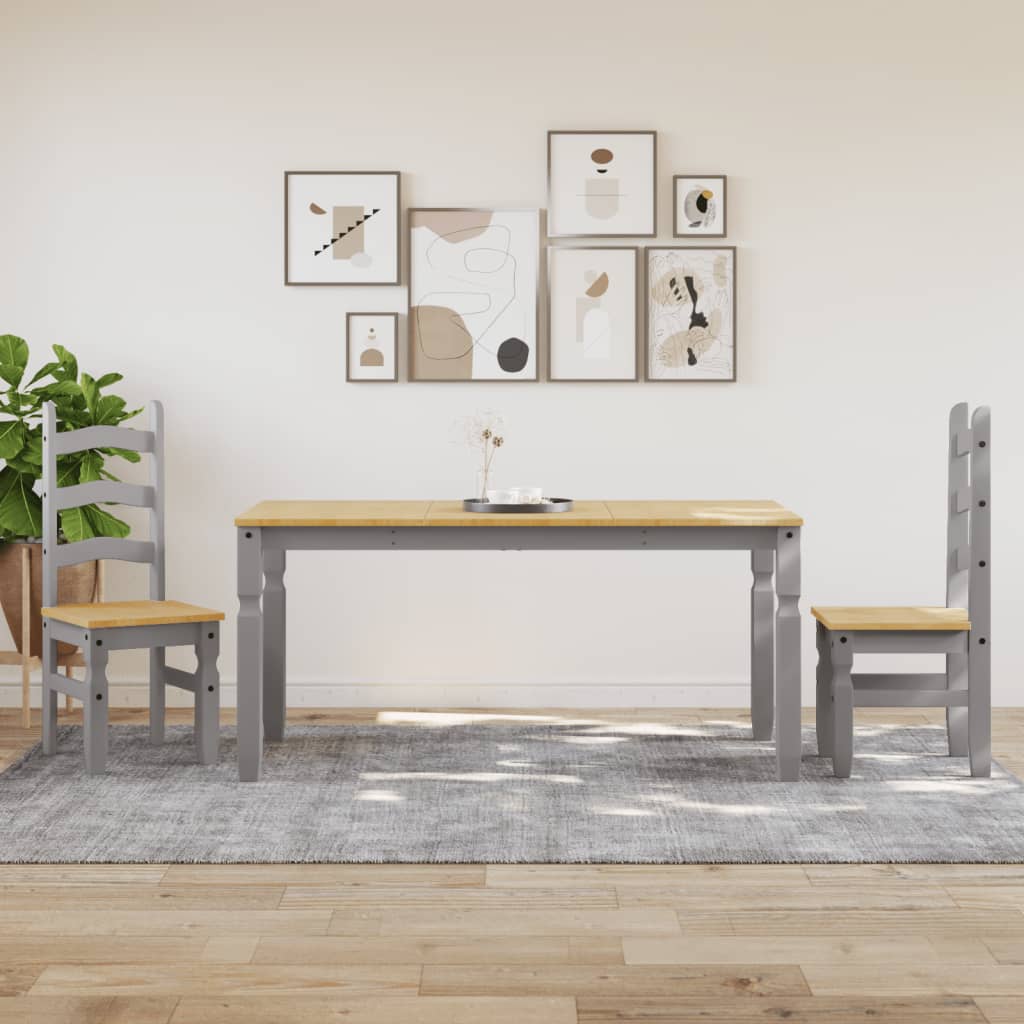 Τραπεζαρία Corona Γκρι 160 x 80 x 75 εκ. από Μασίφ Ξύλο Πεύκου