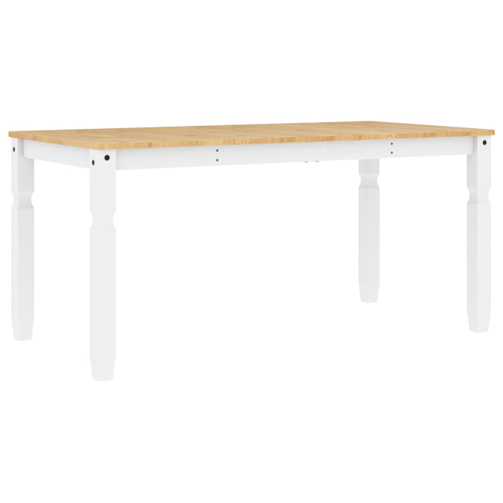Τραπεζαρία Corona Λευκό 160 x 80 x 75 εκ. από Μασίφ Ξύλο Πεύκου