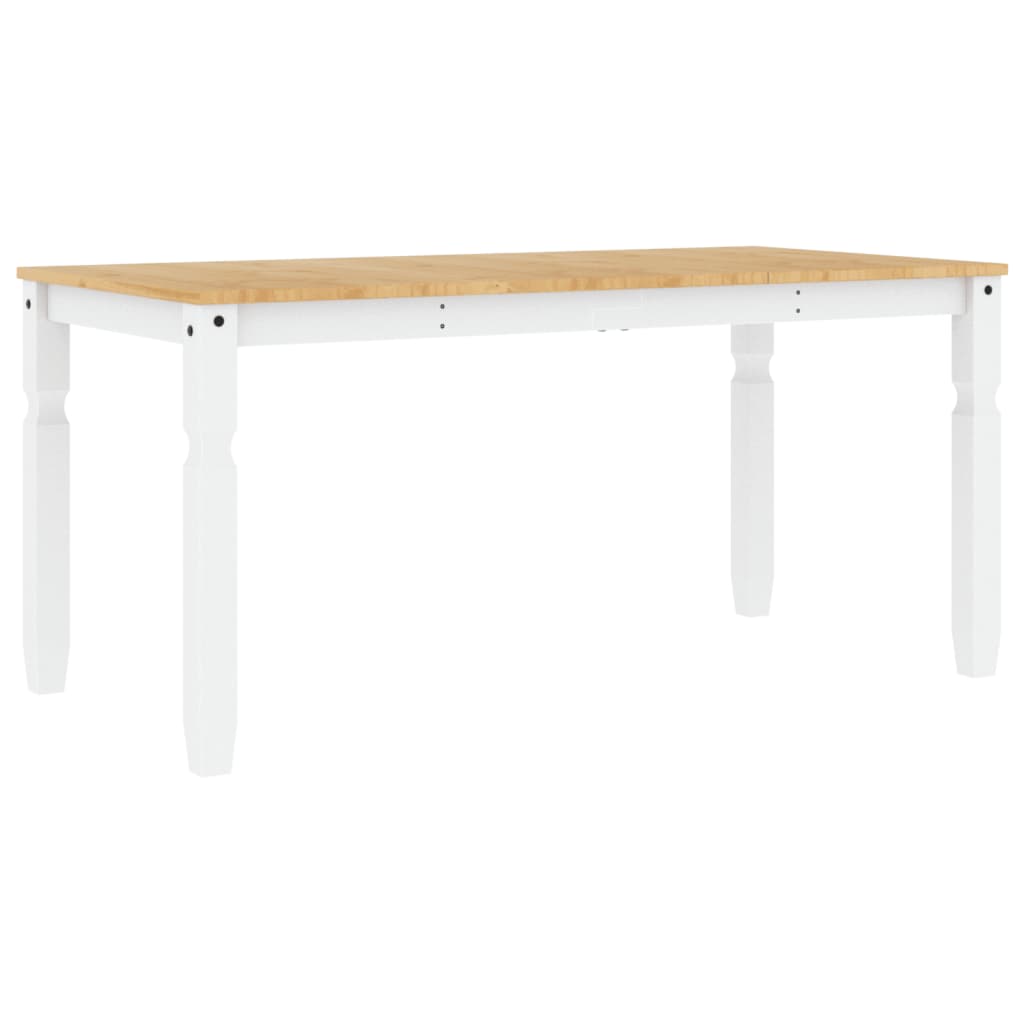 Τραπεζαρία Corona Λευκό 160 x 80 x 75 εκ. από Μασίφ Ξύλο Πεύκου