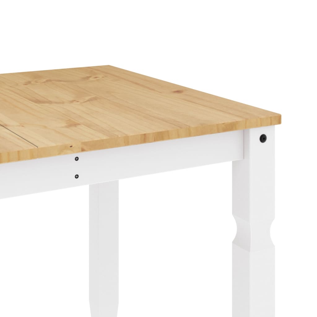 Τραπεζαρία Corona Λευκό 160 x 80 x 75 εκ. από Μασίφ Ξύλο Πεύκου