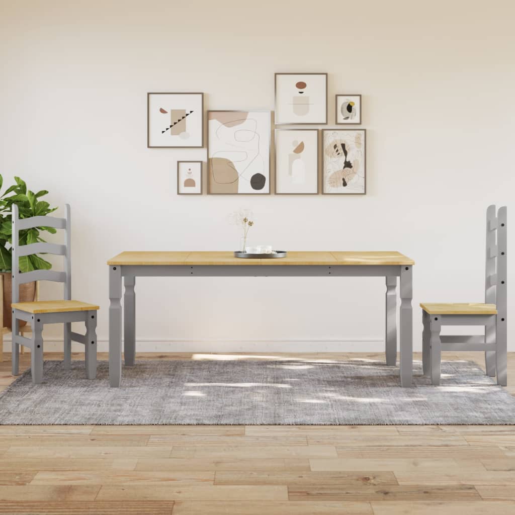 Τραπεζαρία Corona Γκρι 180 x 90 x 75 εκ. από Μασίφ Ξύλο Πεύκου