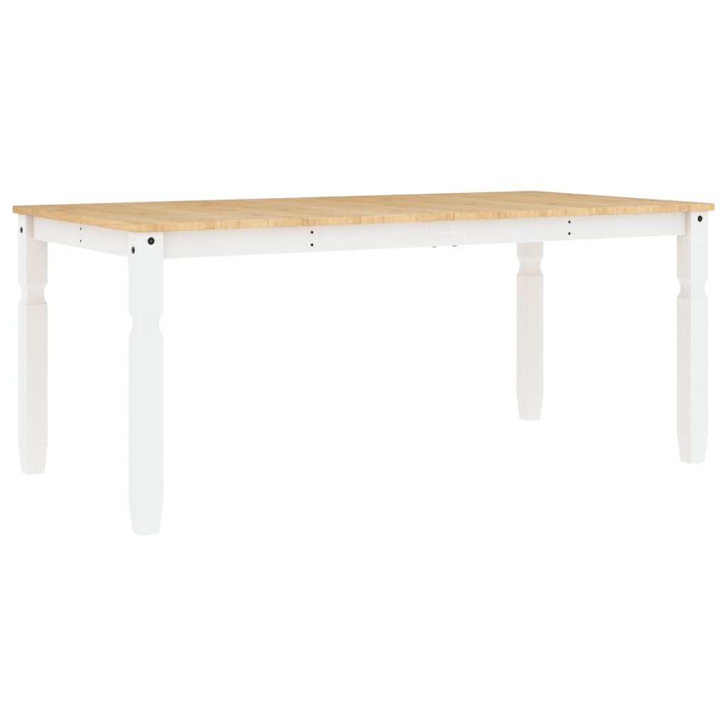 Τραπεζαρία Corona Λευκό 180 x 90 x 75 εκ. από Μασίφ Ξύλο Πεύκου
