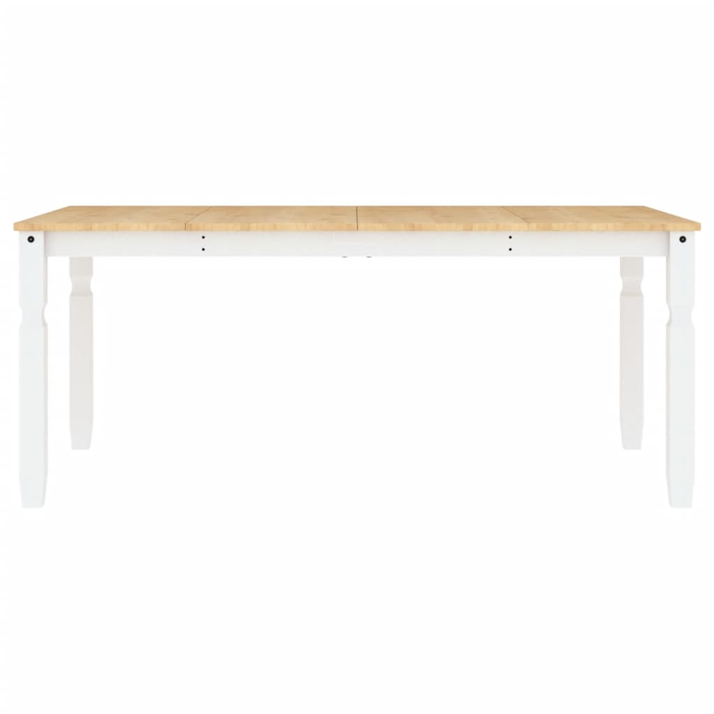 Τραπεζαρία Corona Λευκό 180 x 90 x 75 εκ. από Μασίφ Ξύλο Πεύκου