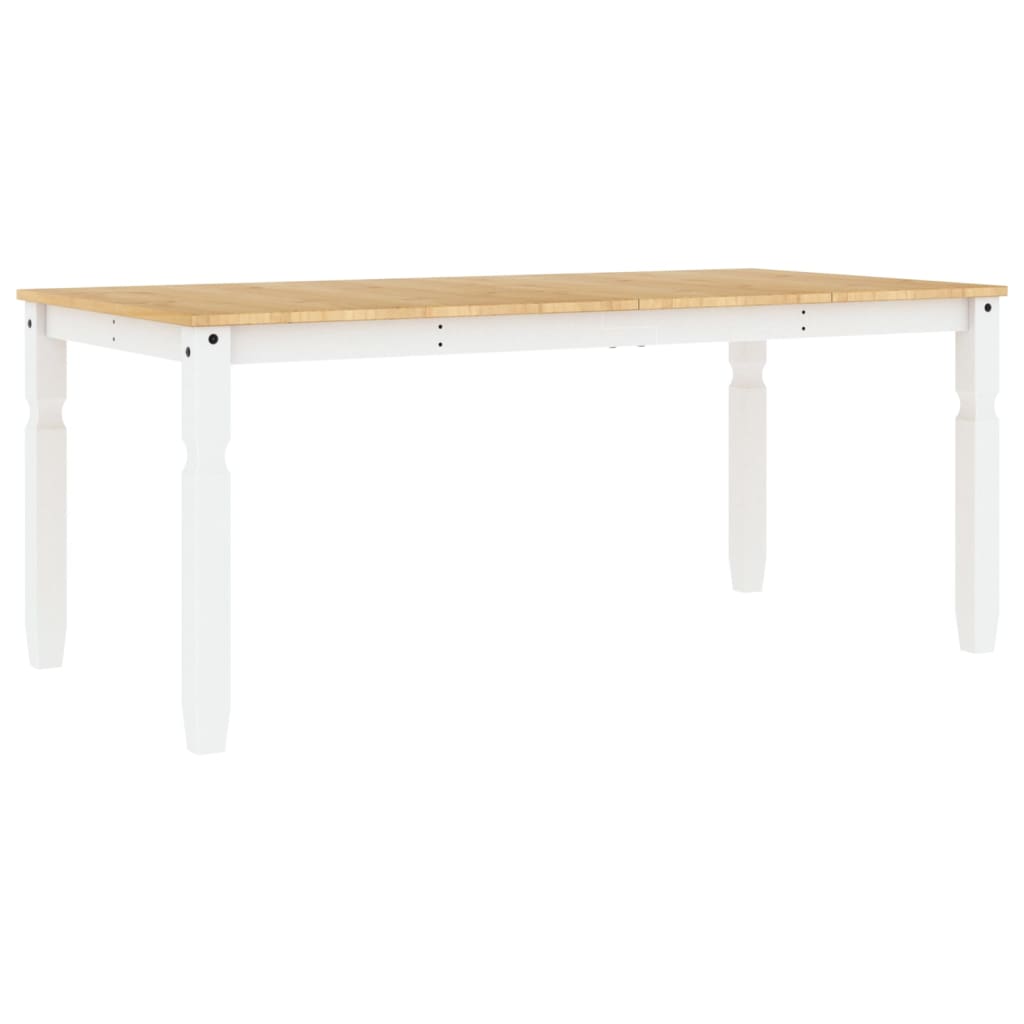 Τραπεζαρία Corona Λευκό 180 x 90 x 75 εκ. από Μασίφ Ξύλο Πεύκου