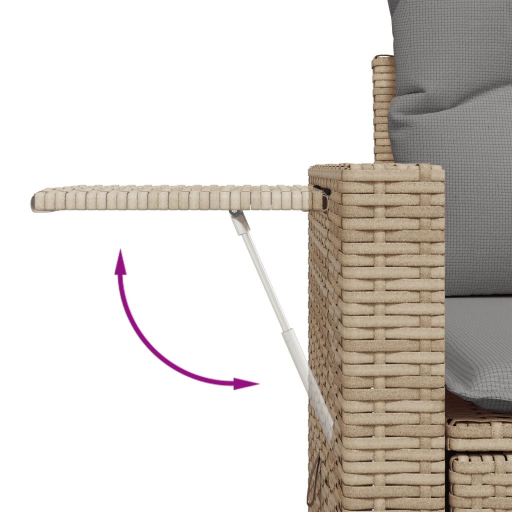Σαλόνι Κήπου Σετ 7 τεμ. Μπεζ Συνθετικό Ρατάν με Μαξιλάρια