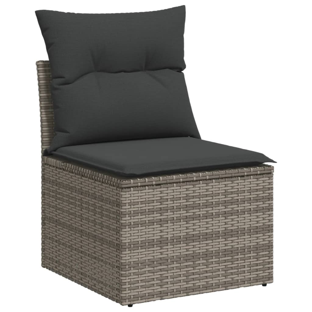 Σαλόνι Κήπου Σετ 8 Τεμαχίων Γκρι Συνθετικό Ρατάν με Μαξιλάρια