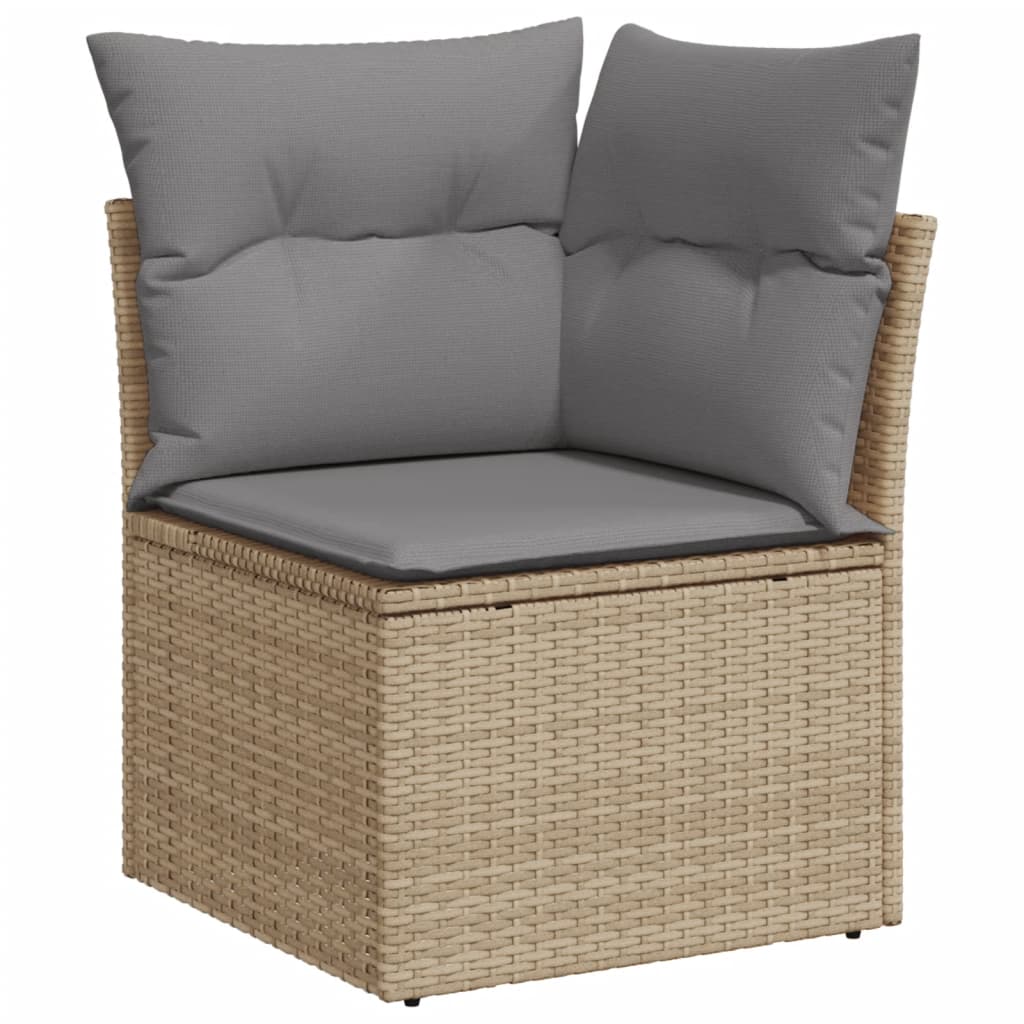 Σετ Καναπέ Κήπου 10 τεμ. Μπεζ Συνθετικό Ρατάν με Μαξιλάρια