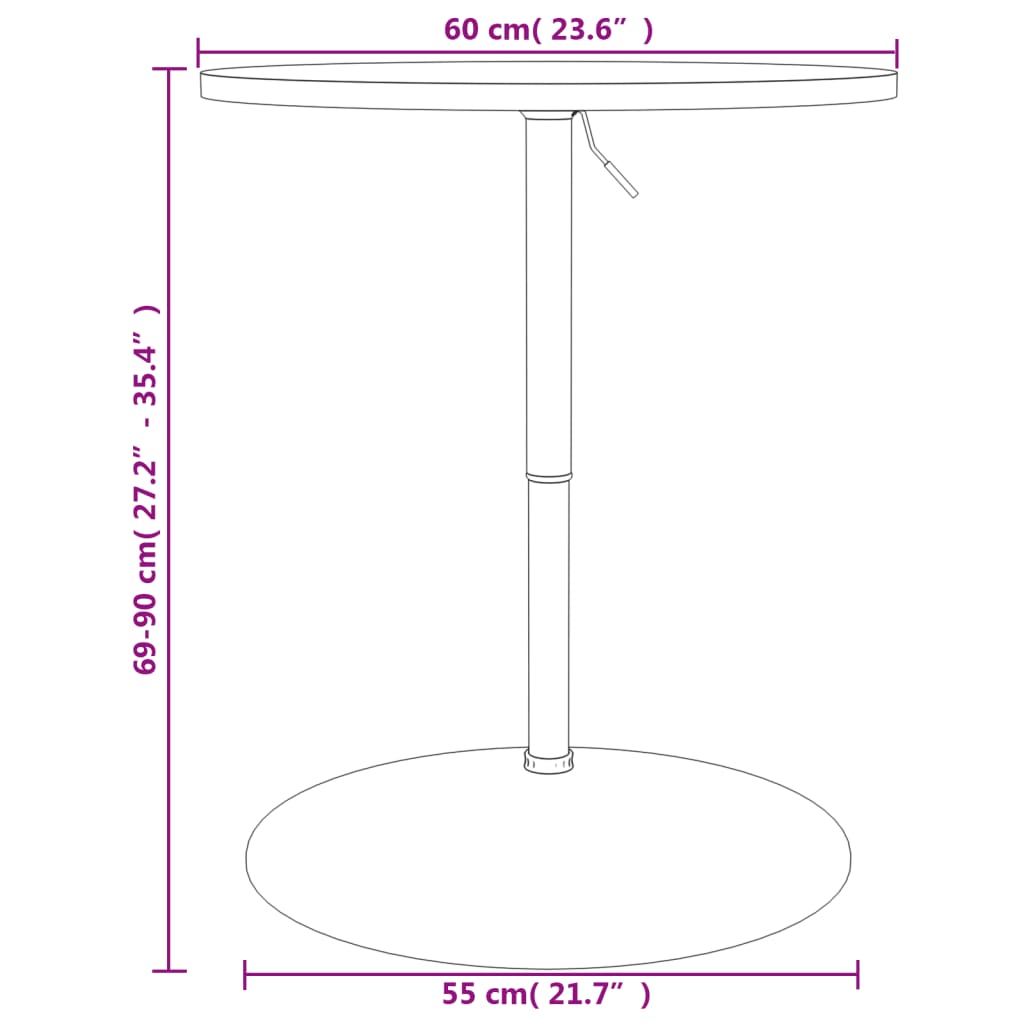 Τραπέζι Μπαρ Μαύρο 60x60x90 εκ. Επ. Ξύλο / Επιχρωμιωμένο Ατσάλι