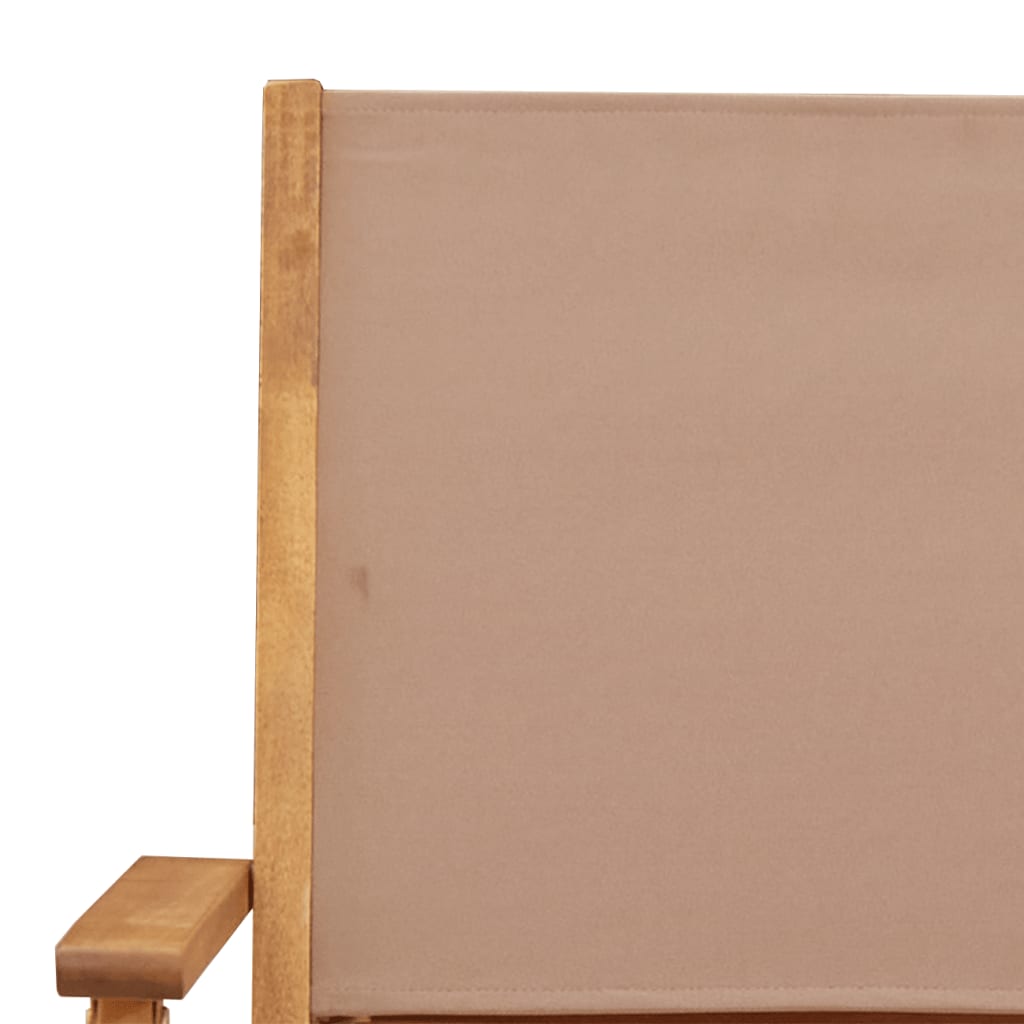 Πτυσσόμενες καρέκλες 6 τεμ. από ύφασμα Taupe και μασίφ ξύλο – εικόνα προϊόντος 9
