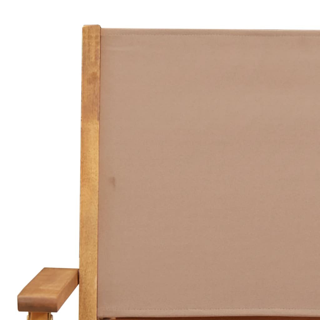 Πτυσσόμενες καρέκλες 8 τεμαχίων από ύφασμα Taupe και μασίφ ξύλο – εικόνα προϊόντος 9