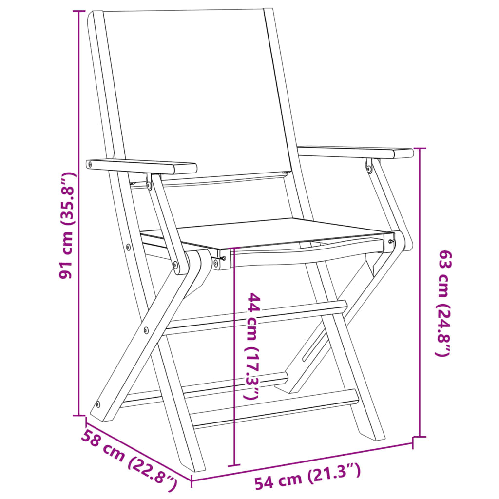 Πτυσσόμενες καρέκλες 4 τεμ. από πράσινο ύφασμα και μασίφ ξύλο – εικόνα προϊόντος 10