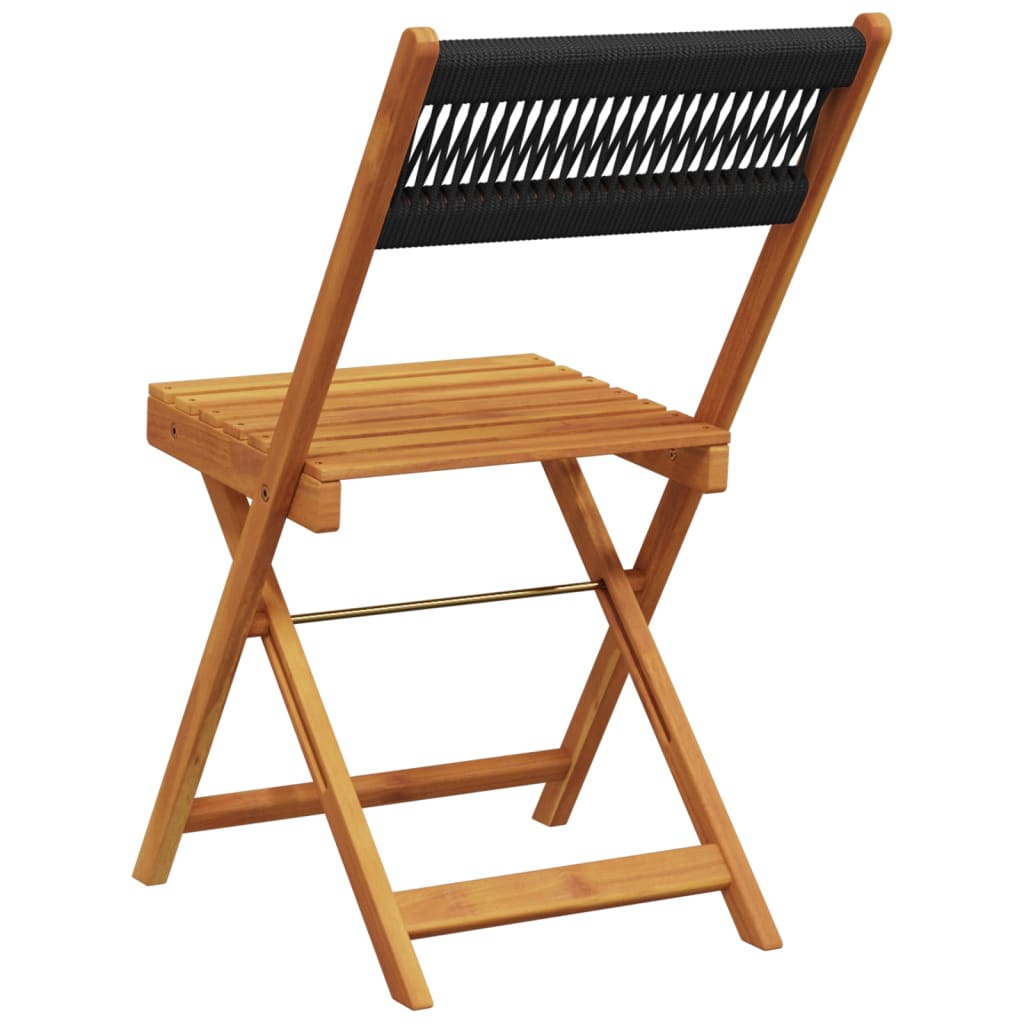 Πτυσσόμενες Καρέκλες 6 τεμ. Μαύρες από Μασίφ Ξύλο Ακακίας – εικόνα προϊόντος 6