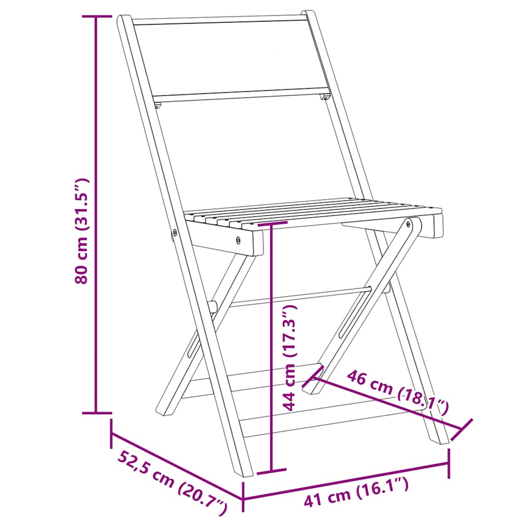 Πτυσσόμενες καρέκλες 8 τεμ. από ύφασμα σε χρώμα κρεμ και μασίφ ξύλο – εικόνα προϊόντος 10