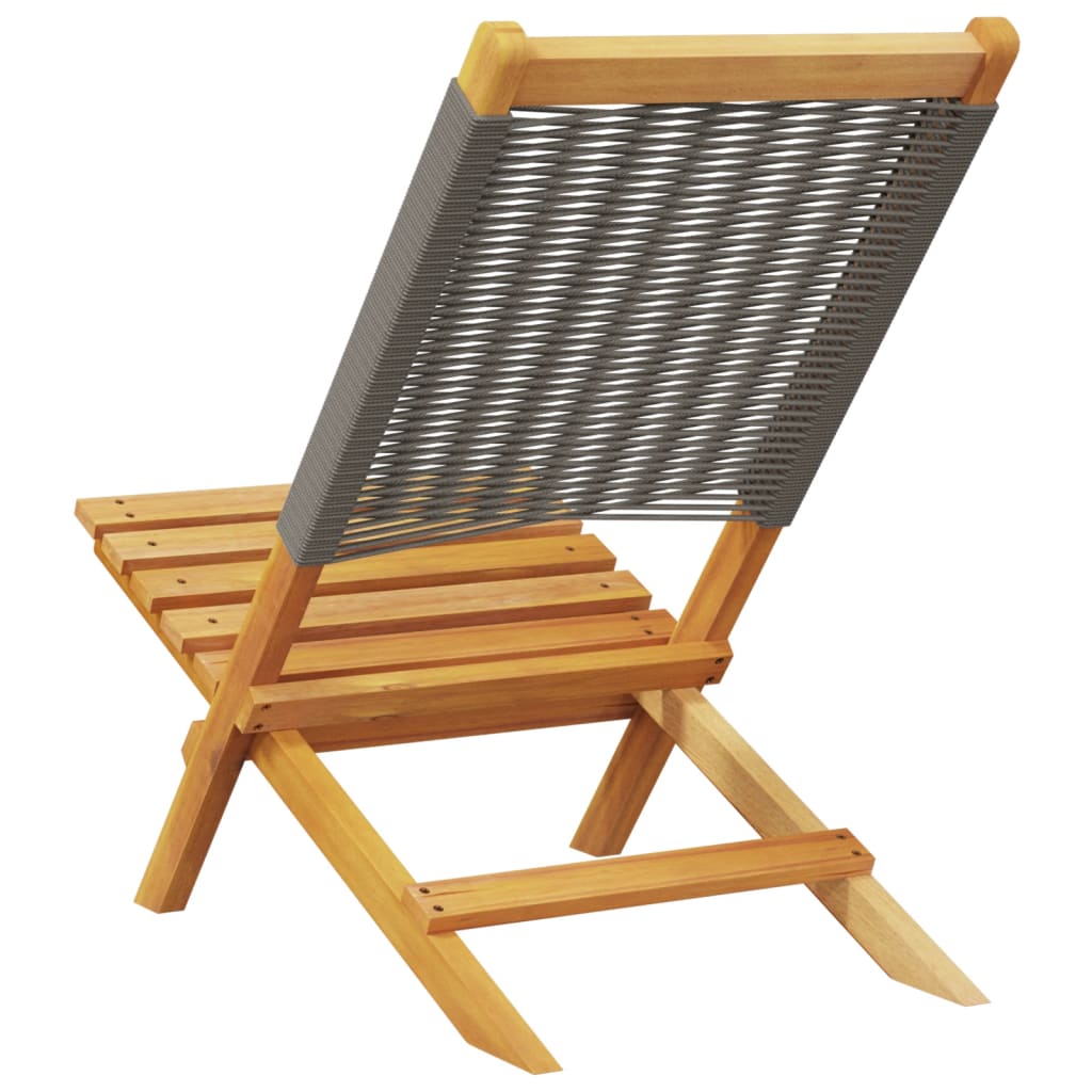 Πτυσσόμενες Καρέκλες 4 τεμ. Γκρι Μασίφ Ξύλο Ακακίας – εικόνα προϊόντος 7