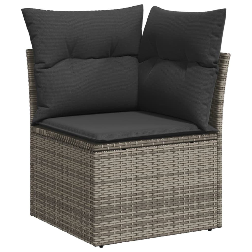 Σαλόνι Κήπου Σετ 8 Τεμαχίων Γκρι Συνθετικό Ρατάν με Μαξιλάρια
